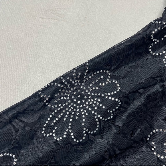 FOR LOVE & LEMONS black floral crystal embellished PAMELA mini dress - Picture 10 of 11